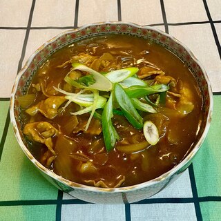 たっぷりのネギ内蔵♡和風だし香るカレーうどん